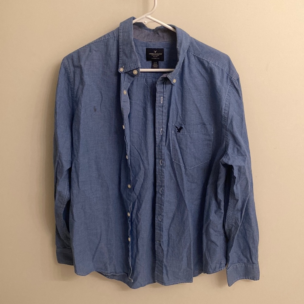 💕American Eagle Outfitters Long Sleeve Dress Shirt Sz L Classic Fit